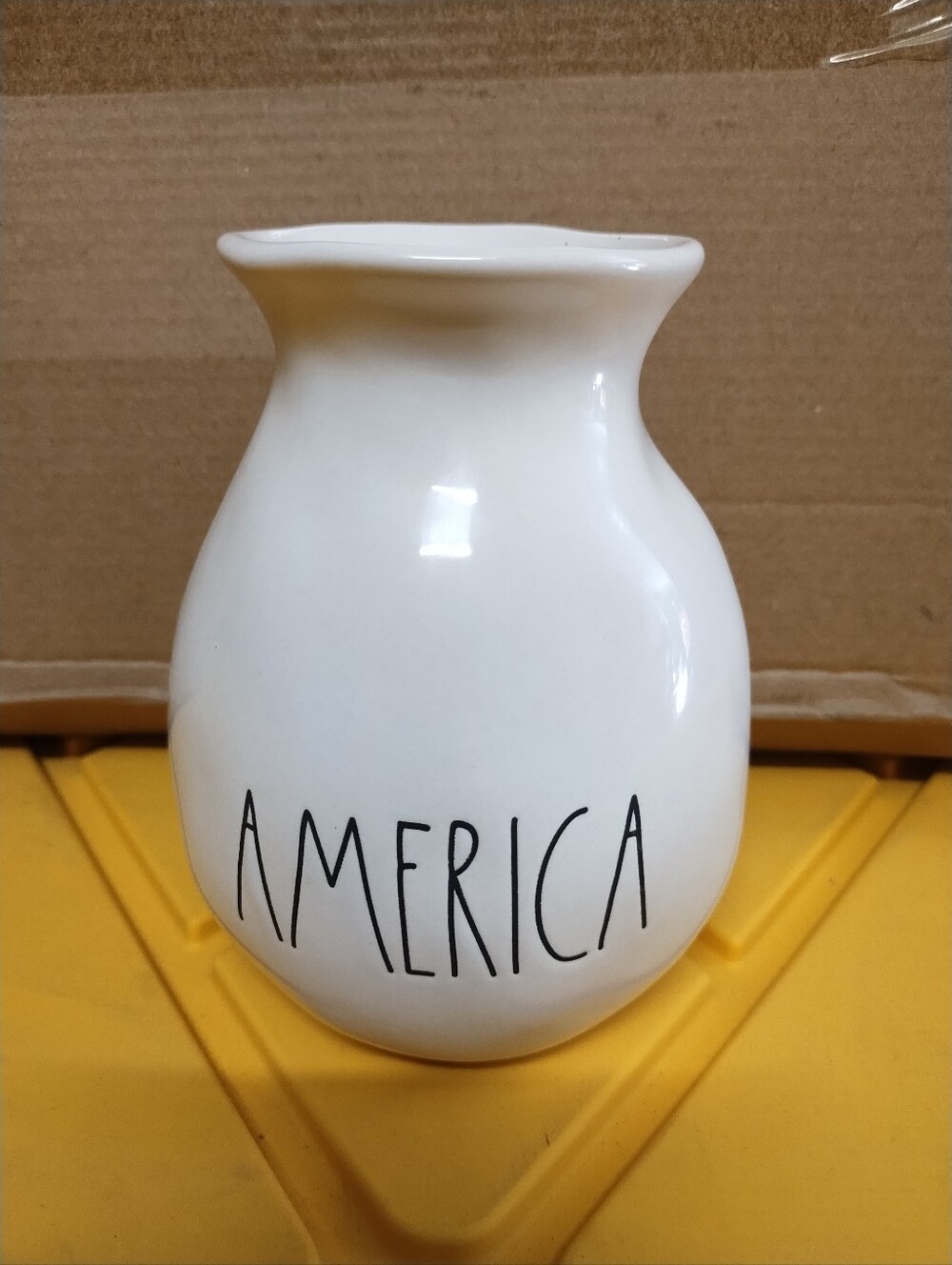 Rae Dunn America Vase 5.5 Inch By 3 Inch Aprox Size Red Whit Blue Stars